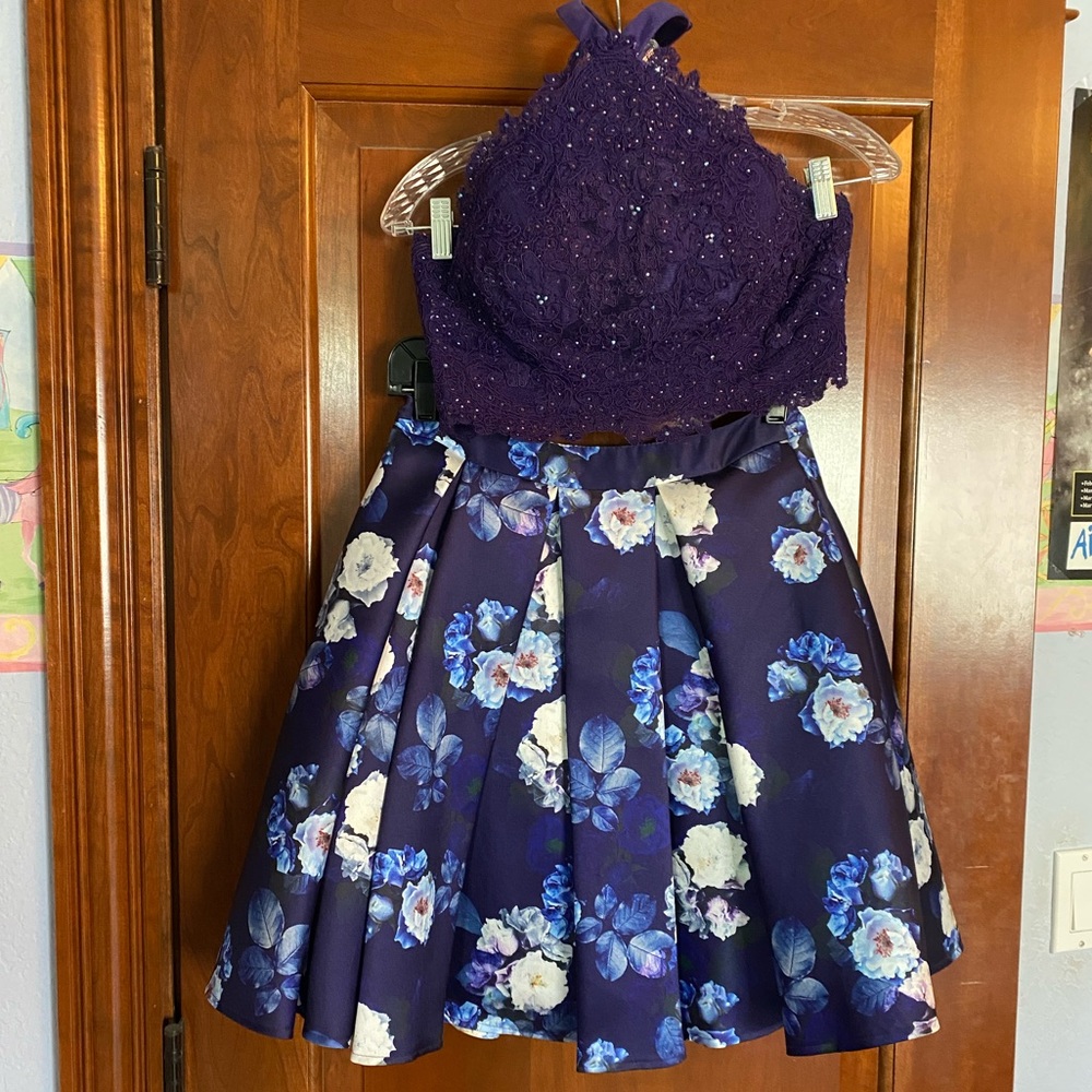 Two Piece Purple Dress